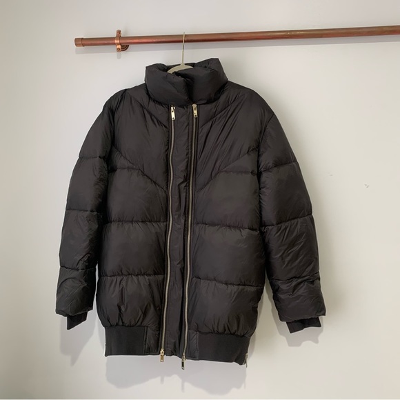 NWT Reiss Kai Puffer Double Zip Jacket In Grey - Picture 5 of 8